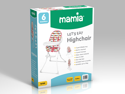 Highchair Packaging 01 3d carton mockup packaging