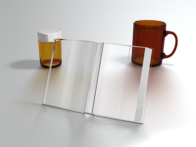 Glass Book Mug 3d book glass mug pot