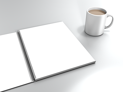 Mug and Notebook 3d mockup mug notebook