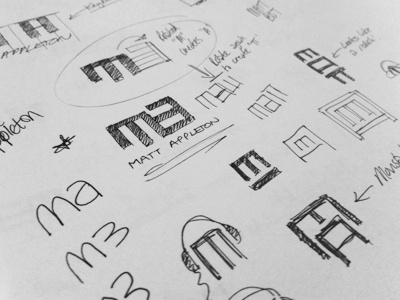 Matt Appleton Logo Sketches 02 dj identity logo music sketch