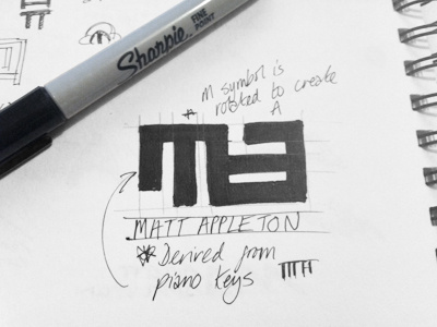 Matt Appleton Logo Sketches 03 appleton design dj identity logo matt music sketch