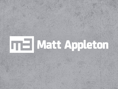 Matt Appleton Logo White 02 branding design grey icon identity logo white