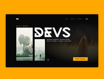 DEVS TV Series Promo Page Design cinema design film movie tv tv series tv show ui uiux