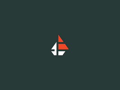 ship & f // logo brand f letter logo mark negative ship space trade