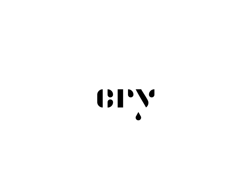 c r y brand creative cry icon logo logotype mark minimal simple tear type typography