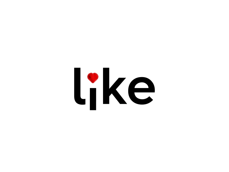 l i k e brand creative icon like logo logotype love heart mark minimal simple type typography