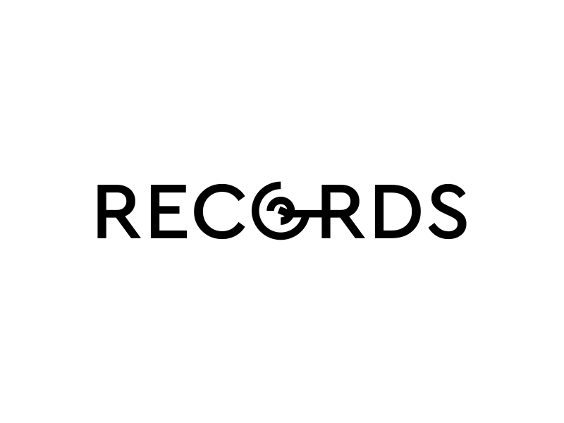 RECORDS brand creative icon logo logotype mark minimal motion animation simple type typography vinyl record plate