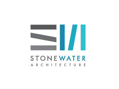 Stonewater WIP architecture blue branding gradient lines logo luxury minimal typography