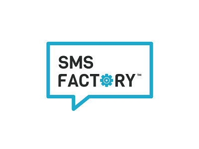 Sms Factory Logo cog factory messages text texting