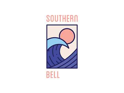 Southern Bell Logo Variation beach house logo south sun wave