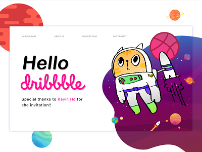 Hello Dribbble! cats firstshot illustration webdesign