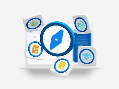 3d Objects | Compass tools 3d 3d brand graphic design logo spline app