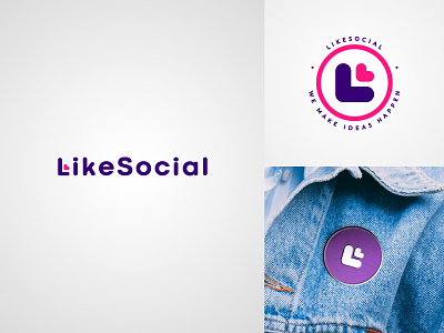 LikeSocial - Logo Design branding graphic design heart heart logo like logo social media