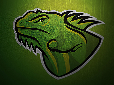 Iguana Logo draw fauna green iguana illustration nicaragua reptile sport logo texture vector wildlife