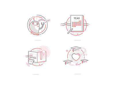 TCASter Icon Set branding design educational icon identity illustration mobile mobile app tcaster ui vector