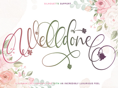 Welldone calligraphy design font family fonts handwritten illustration script signature