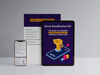 Event Gamification ar ar vr attendee network ebook ebook cover design ebook design event app events future of events game gamification graphic design ideas isometric mobile app perks of gamification title page title page design tools of gamification vr