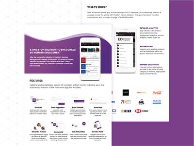 EO Member - Hubilo branding design event app event application ui event frature event management event software event website ui web