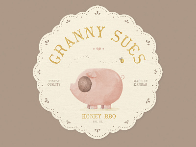 Granny Sue's Honey BBQ Sauce Label