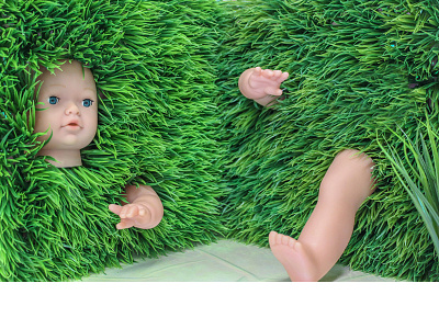 Doll arm creepy doll foot grass limbs photo photography still life strange surreal sydney goldstein