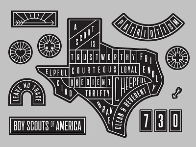Boy Scout Badges america arrow badge boy scout heart outdoors patch patriotism seal sun texas