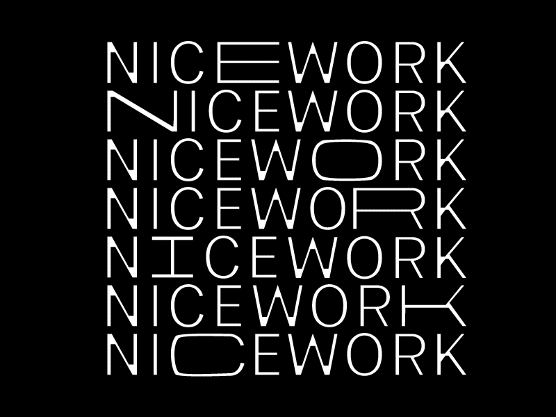 Nice, Thanks black nice work stretched text thank you type typography white