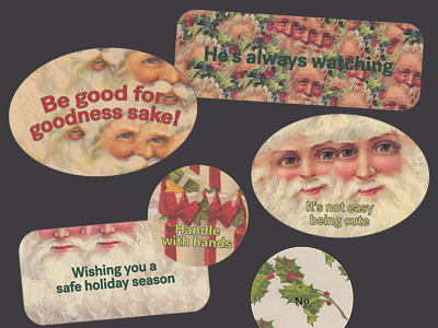 Christmas Stickers christmas holiday mistletoe packaging present santa sticker