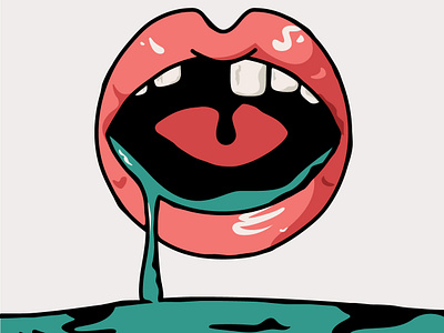 Droool icon illustration mouth tooth vector water