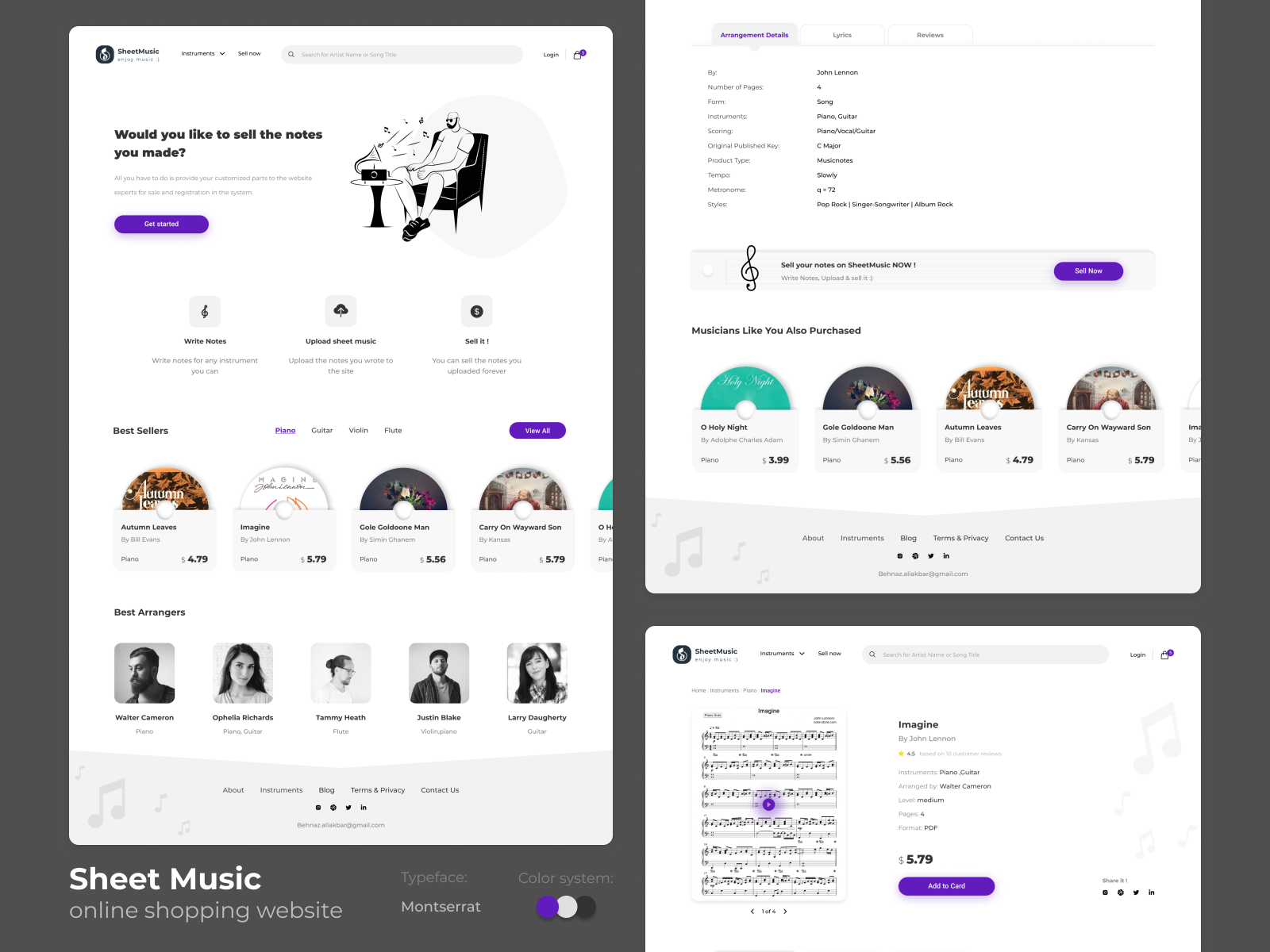 Online Sheet Music Store by Behnaz Aliakbar on Dribbble