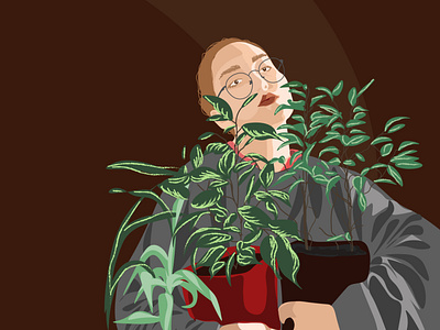 plant lover illustration