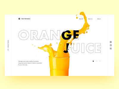 Orange juice concept clean creativity daily daily ui design minimal minimalism orange orange juice typography ui web web design website