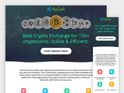 kuCoin landing page website