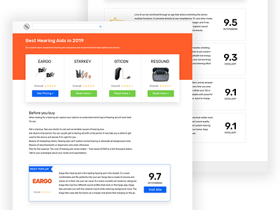 Hearing aid landing page