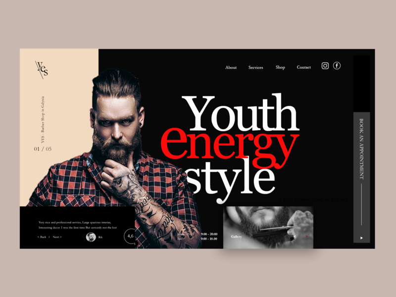 Barbershop icon website web design illustration photoshop design ux ui