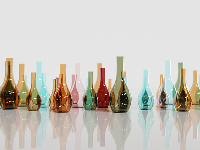 Glass Bottles 3d design