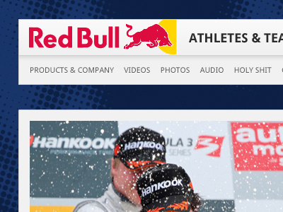 Red Bull Re-Design navigation re design red bull