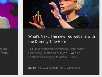 TED.com Redesign - talk preview block