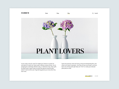 Florium concept creative design dribbble flowers interface minimal typography ui uidesign user interface webdesign