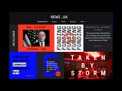 UA.NEWS Redesign brutalist concept creative design digital inspiration landing minimalist news uidesign user interface web webdesign