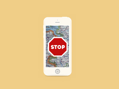 Stop using maps. iphone map stop sign