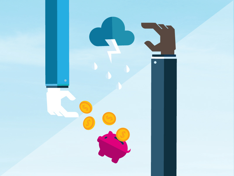 Saving for a rainy day graphic design icon vector illustration art