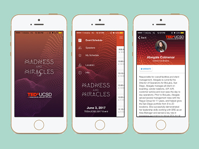 TEDxUCSD 2017 Conference Mobile App branding design event branding ui design visual design