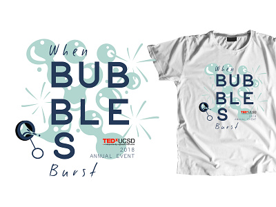 TEDxUCSD 2018 Conference: When Bubbles Burst appareal branding design event branding illustration logo