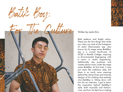 Batik Boy: For the Culture design editorial design editorial layout magazine print