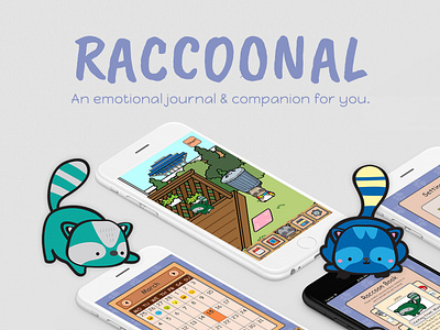 Raccoonal Mobile App design illustration mobile app ui visual design