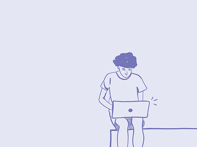 Laptop lady illustration design graphic design illustration illustration design laptop playful violet