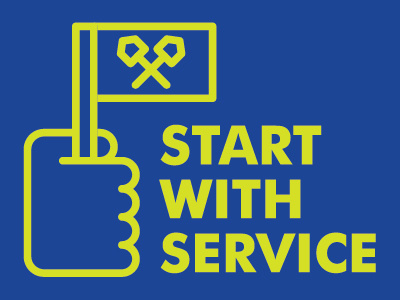 Start with Service icon logo pictogram service volunteer