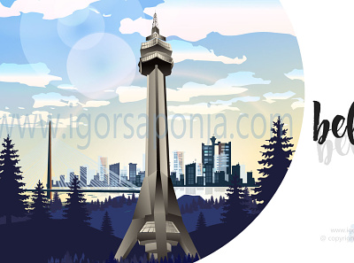 avala tower belgrade by igor saponja adobeillustator branding graphic design illustration illustrator logo logo design typography vector web