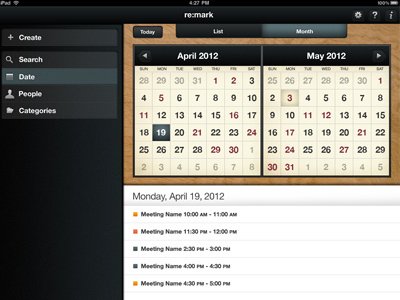 iPad App Calendar View Full Comp app ipad
