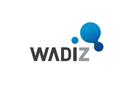 Logo Wadiz bi blue logo symbol together type typography wadiz water drop